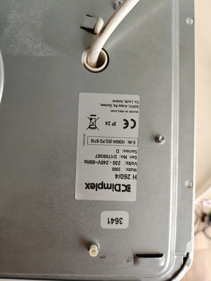 Glen Dimplex Badezimmer-Schnellheizer H 260/4 IP24 weiß 376420 - Bild 4 von 4