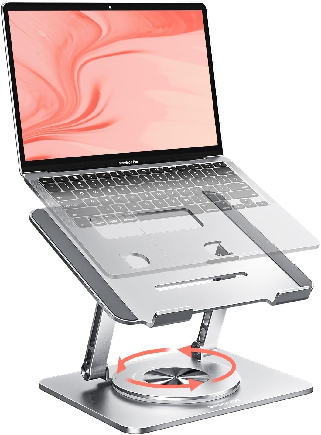 360&deg; Swivel Laptop Stand - 2.5mm Heavy-Duty Aerospace Aluminum Adjustable Hei...