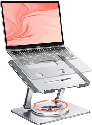 360° Swivel Laptop Stand - 2.5mm Heavy-Duty Aerospace Aluminum Adjustable Hei...