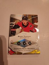 2018-19 Black Diamond Brady Tkachuk Relic Rookie Gems Triple RC #d 12/99