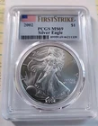 2002 $1 Silver Eagle PCGS First Strike MS 69