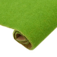4 x Artificial Grass Mat 3" x 10" Light Green Realistic Fake Turf