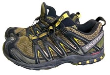 Salomon Mens Athletic Shoes XA Pro 3D 449125 Black Green Mesh Quicklace 11.5