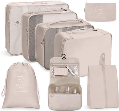 Koffer Organizer Set 8-Teilig, Packing Cubes, Wasserdichte Reise Kleidertaschen,