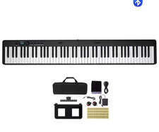 88-Key Foldable Digital Piano, Bluetooth MIDI, Stand, Pedal, Case, Headphones