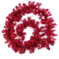 Artplants KüNstliche Edeltannengirlande, Rot, 270Cm, Ø 20Cm