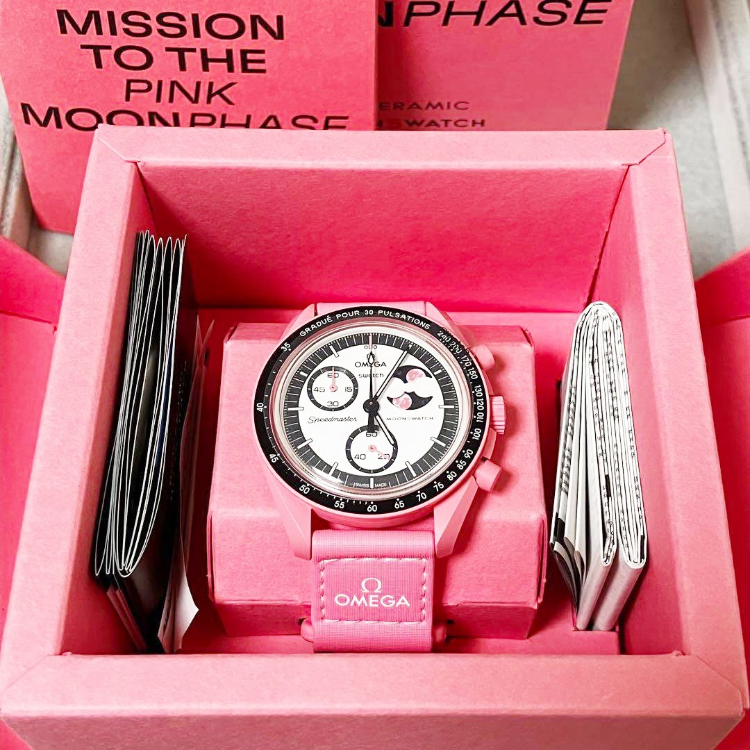 OMEGA x swatch Bioceramic MoonSwatch MISSION TO THE PINK MOONPHASE