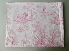 2 coupons de tissu décor Toile de Jouy rose, 2 de 115 cm par 93 cm