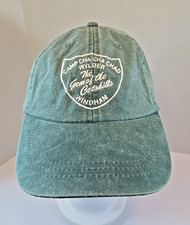 Adams Cool Crown Mesh Lined Adjustable Cap Hat Leather Strap Green Embroidered