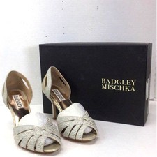 NIB Badgley Mischka Tatiana Crystal D'Orsay Peep-toe Stiletto Heels