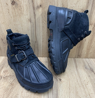 Polo Ralph Lauren Oslo HydroGuard Waterproof Duck Boots Black Leather 9D