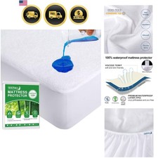 Twin XL Mattress Protector Cooling Waterproof Breathable Noiseless Deep Pocket
