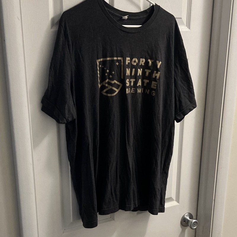 Forty Ninth State Brewing Black Graphic T-Shirt Breweriana Theme 3XL