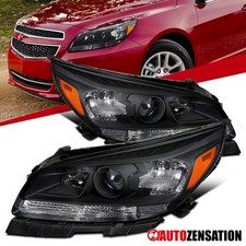 Black Fit 2013 2014 2015 Chevy Malibu Halogen Projector Headlights Leftright Black Fit 2013 2014 2015 Chevy Malibu Halogen Projector Headlights Leftright