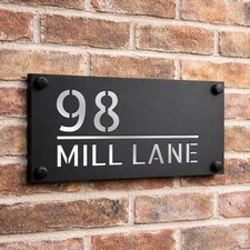 Door Number Plaque For Outside Personalised House Name Number Sign 3D Laser Cut 