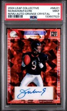 PSA 9 - 2024 Leaf Collective JIM MCMAHON BRETT FAVRE DUAL ORANGE AUTO 2/8 (7523)