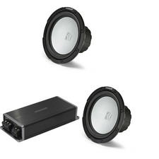 Kicker Marine KPX500.1 Powersports Amp  2 10" Free Air 4 Ohm Subwoofer Aud...