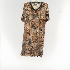 Cheetah Leopard Print Mob Wife Kimono Dress Stretch Sz L