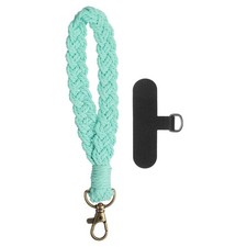 Boho Macrame Keychain Boho Wrist Keychain with T-shaped Pad Blue