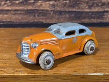 Vintage 1930's Barclay Slush Mold Lead Orange Studebaker Sedan EXC