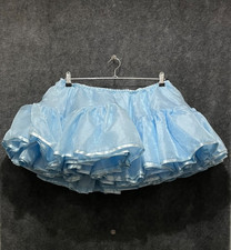 12 Layer Puff Micro Skirt Baby Blue Organza Fits Waist 34?-42? Sissy CD TV