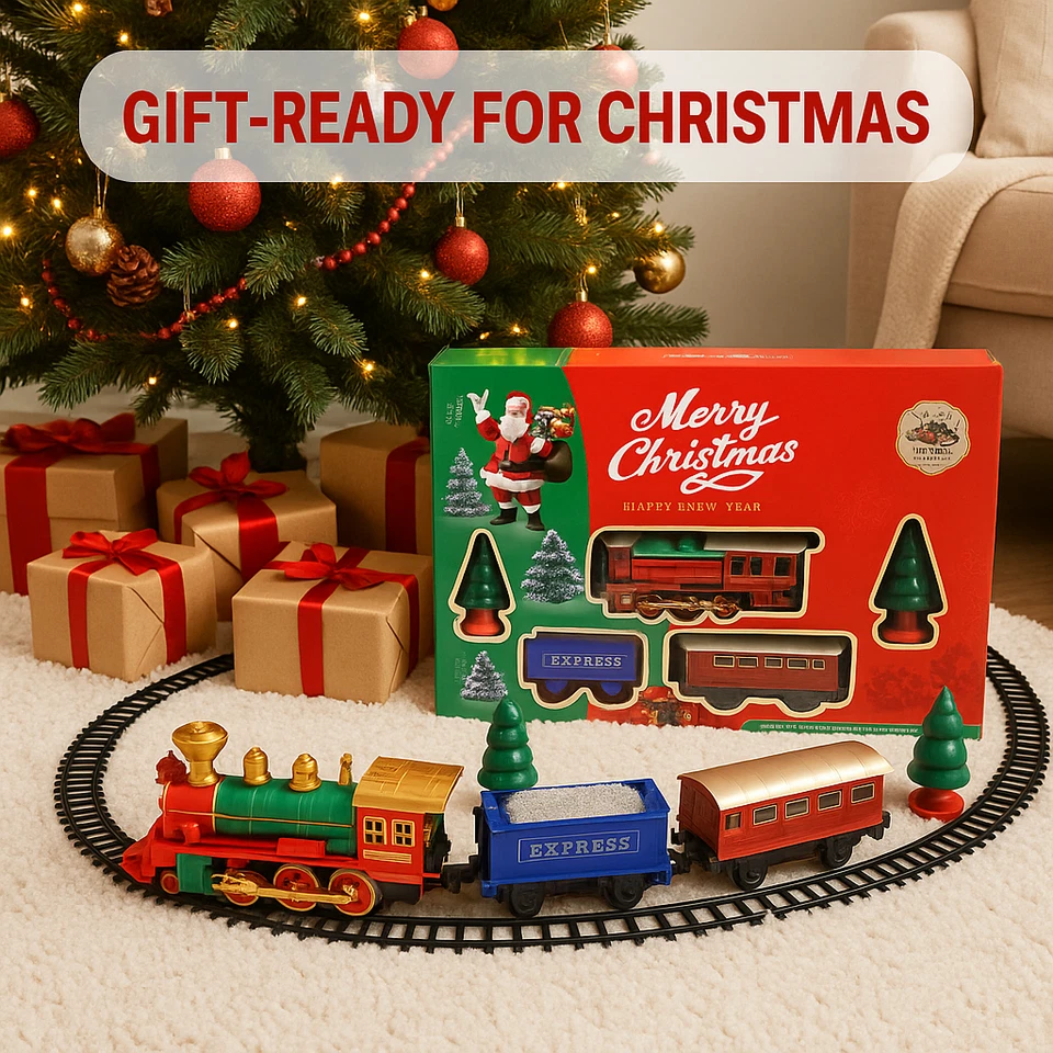Christmas Train Set Track Musical Sound Lights Around Tree Decorate Santa Gift - Image 4 of 4