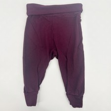 Lou Lou  Company Baby Girls Ribbed Roll Waist Jogger Pants Size Plum Purple