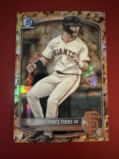 James Tibbs III 2025 Bowman Chrome Prospects BCP-39 Popcorn Refractor RC Dodgers