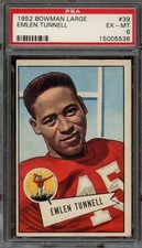 1952 BOWMAN LARGE #39 EMLEN TUNNELL PSA 6 GIANTS HOF [536]