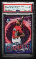 2021 Bowman Mega Box Purple Mojo Refractor Triston McKenzie PSA 10 GEM MT ws9