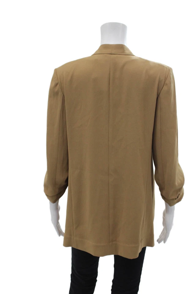 Blazer Babaton Mujer Sin Forro Frente Abierto Acanalado Manga Larga Marrón Talla 8 Foto 4 de 4