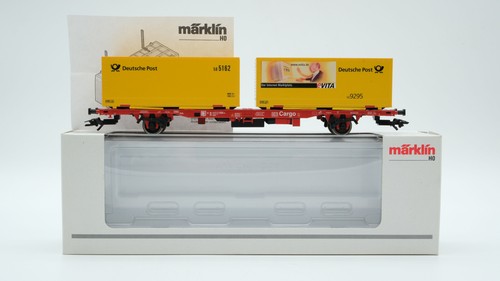Märklin H0 47708 Behälter-Tragwagen Deutsche Post (Containerwagen)  Lgns 570 der | Zustand: Gebraucht