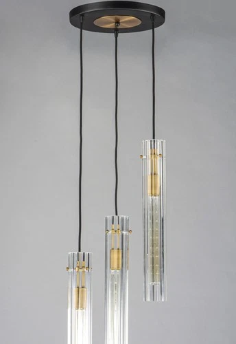 Maxim 16123CL Flambeau 3 Light 13"W Multi Light Pendant - Black - Picture 7 of 8
