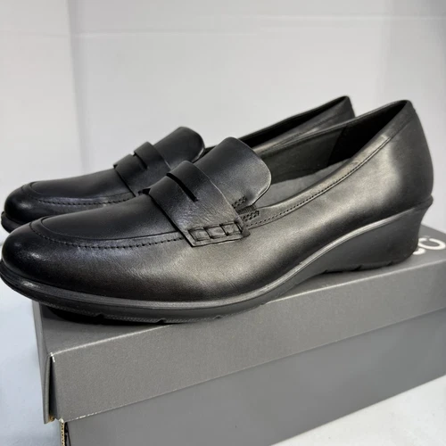 Nuove scarpe Ecco Felicia mocassino donna pelle nero comodo taglia EU 42 (US 8 8 5)