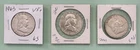 1963 Franklin Half Dollar Circulated Silver Coins Lot of 3, 0.9 Fineness