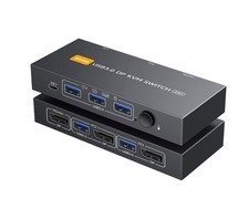 Displayport KVM Switch 1 Monitors 2 Computers 4K 144Hz USB3.0 KVM Switch for ...