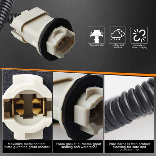 For 90-97 Ford Ranger F Super Duty License Plate Light Wire Harness Socket x2 - Picture 3 of 5