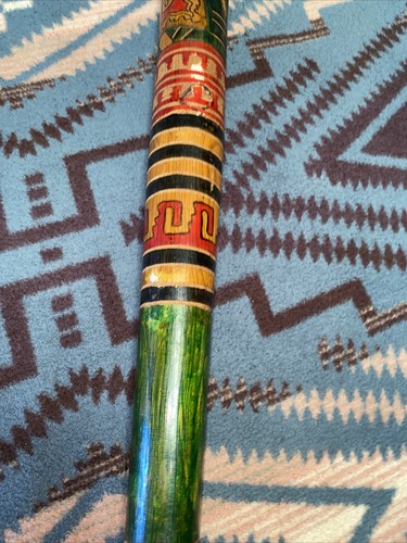 Bate de béisbol vintage antiguo arte popular Acapulco México madera tallada años 70 raro - Imagen 6 de 12