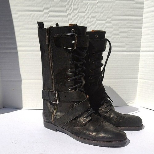 EUC Michael Kors Leather Combat Boots Moto boots 6.5 - Picture 2 of 7