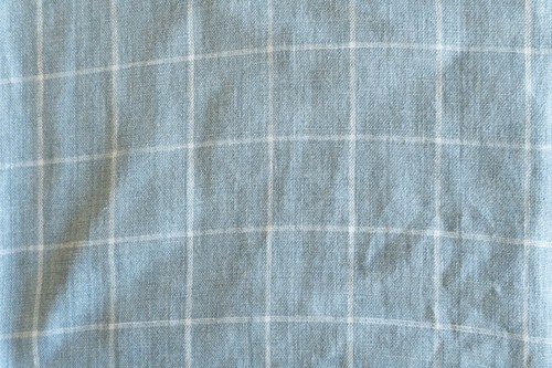Narrow Klee blue check Klee Fabric Güell Lamadrid fabric remnant 33" by 54" - Picture 2 of 6