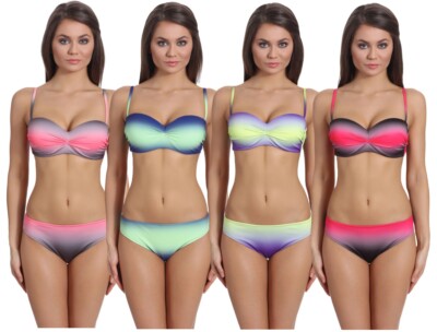 Merry Style Damen BikiniSet Zweiteiliger Körbchen Push-Up Stretch Polyamid 36-42