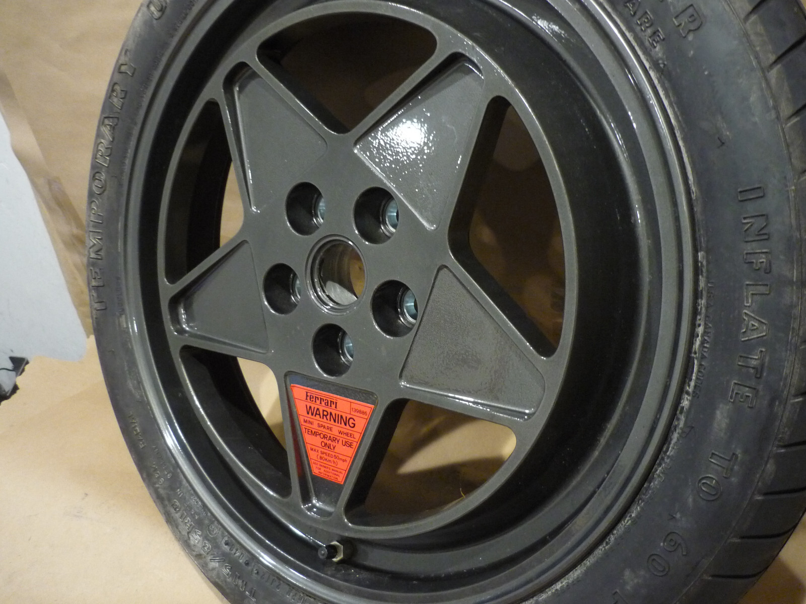 Ferrari Testarossa - Spare Wheel / Rim & Tire - P/N 139700