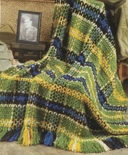 U.S. ARMY TARTAN THROW AFGHAN HOME DECOR CROCHET PATTERN INSTRUCTIONS
