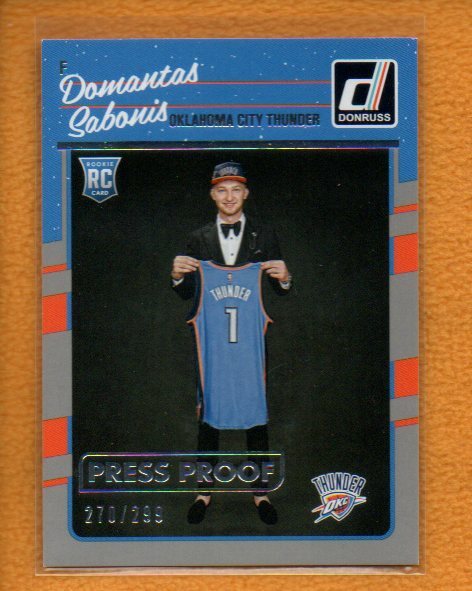 Domantas Sabonis 2016-17 Donruss BK Rookies Press Proof Silver RC #161 /299