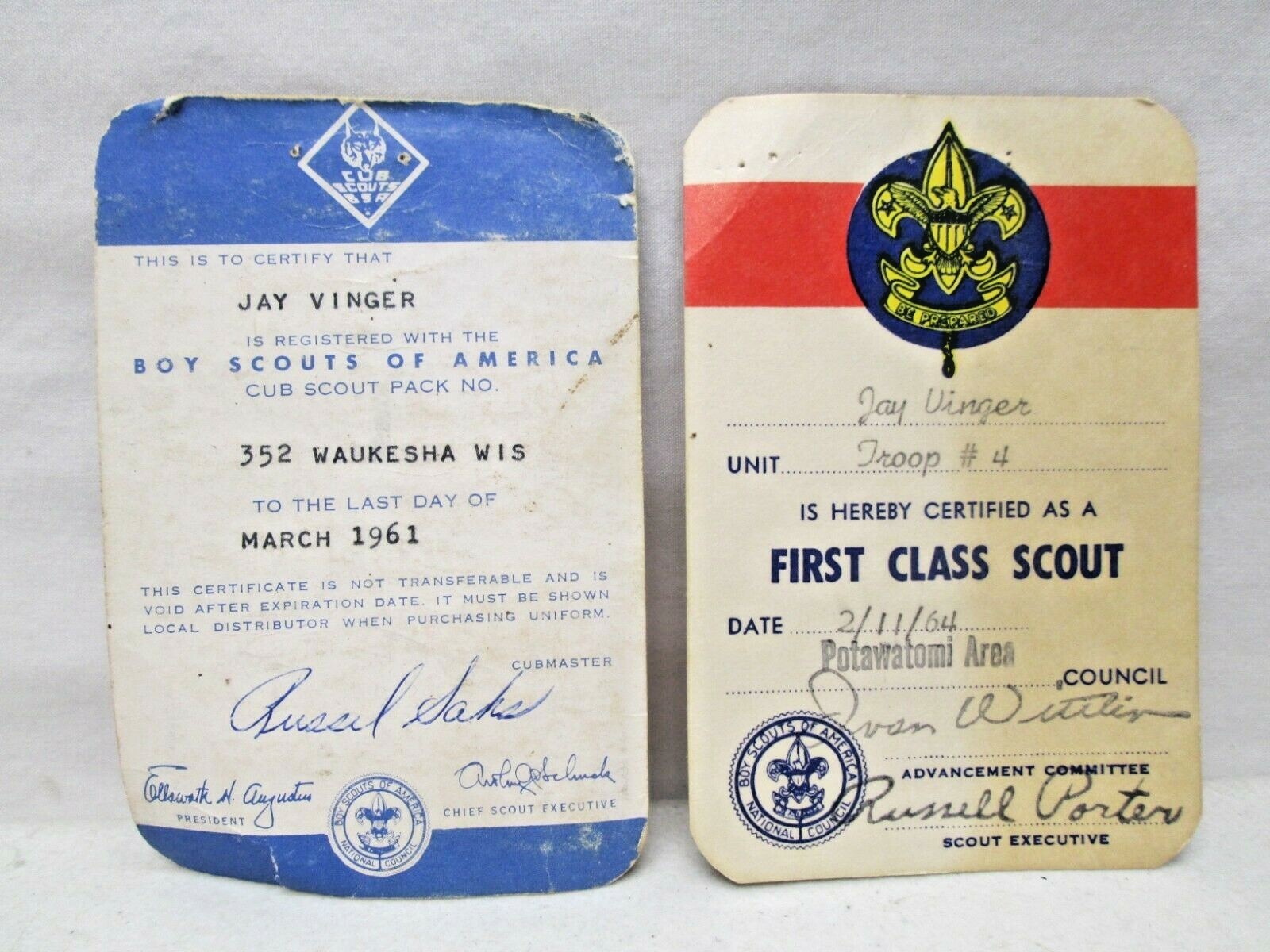Vintage Boy Scouts of America Waukesha Wis Troop First Class Scout
