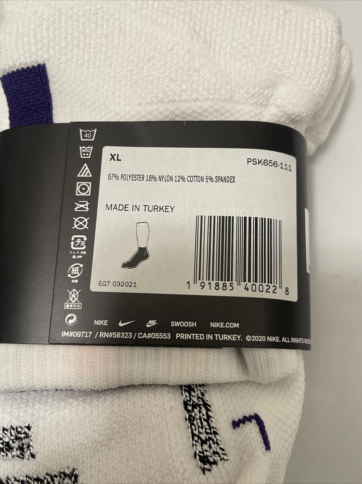 Nike NBA Authentic Socks Quip Grip Size XL White. Ankle Length PSK656-111. S57 - Image 2 of 4
