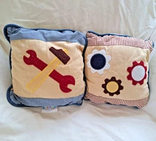 Geenny Boys Nursery 2 Piece Pillow Set Constructor Construction Tools Trucks