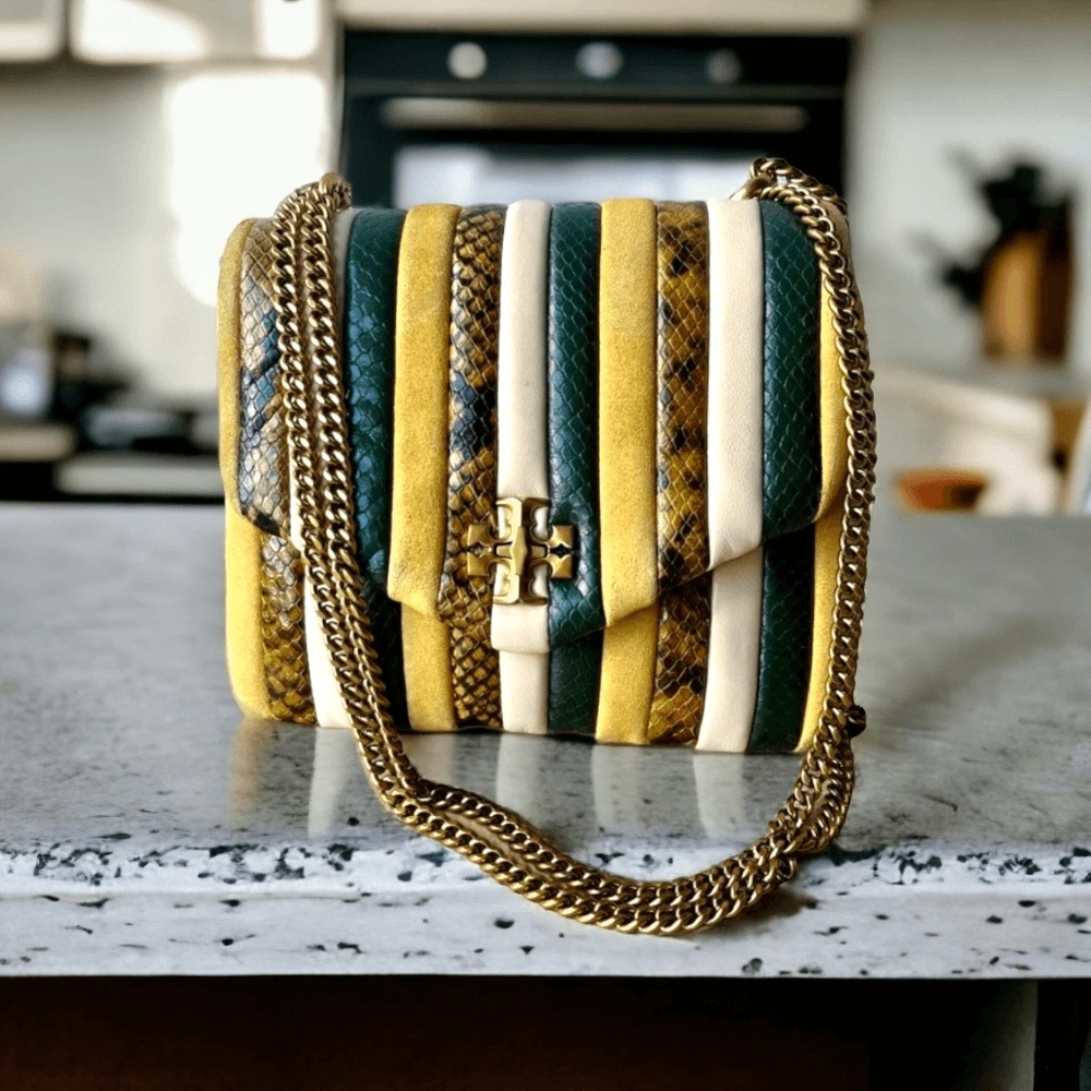 Tory burch best sale striped clutch