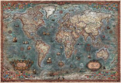9218017 - Educa, Historical World Map, Weltkarte, Puzzle, 8000 Teile - BRAND NEW