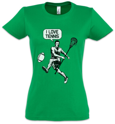 I Love Tennis Damen T-Shirt Sport Fun Player Sports Love Addiction Football